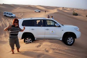 Getting bogged in the desert.